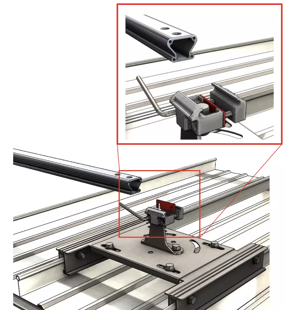 rail anti chute support zinc